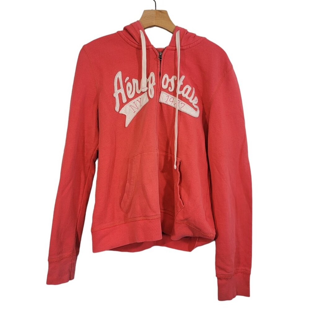 Aeropostale Hoodie Youth XL Full Zip Sweatshirt Embroidered Spellout‎ Girls